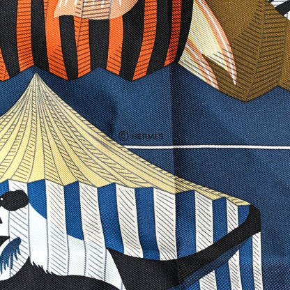 Hermes Silk Lanternes Ballons et Cocardes Scarf 90 Marine Multicolor 3 of 5