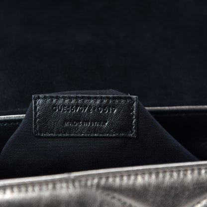 Saint Laurent Metallic Calfskin Y Quilted Monogram Toy Loulou Crossbody Bag Piombo 11 of 13