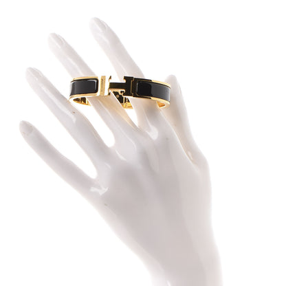 Hermes Enamel Narrow Clic Clac H Bracelet PM Black 2 of 5
