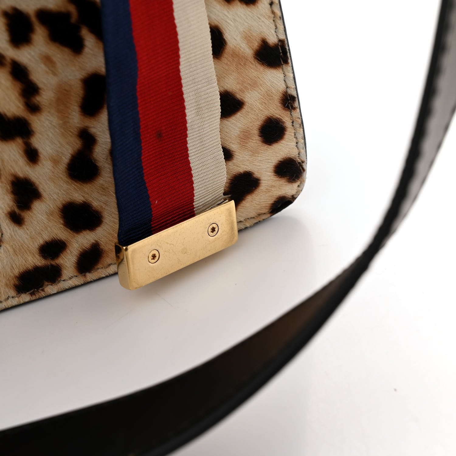Gucci Calf Hair Leopard Print Small Sylvie Shoulder Bag Naturale Black 12 of 14