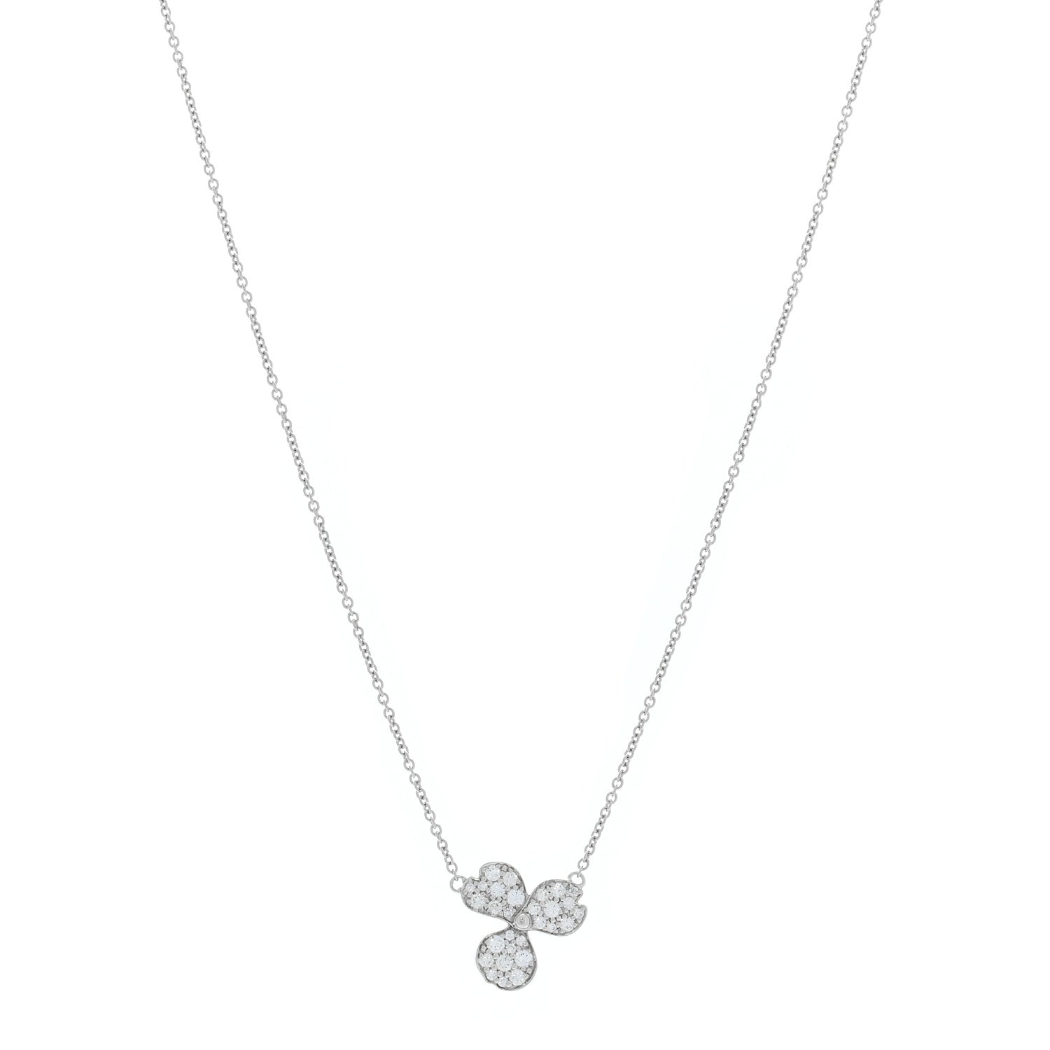 Tiffany Platinum Diamond Paper Flowers Pave Pendant Necklace 1 of 4