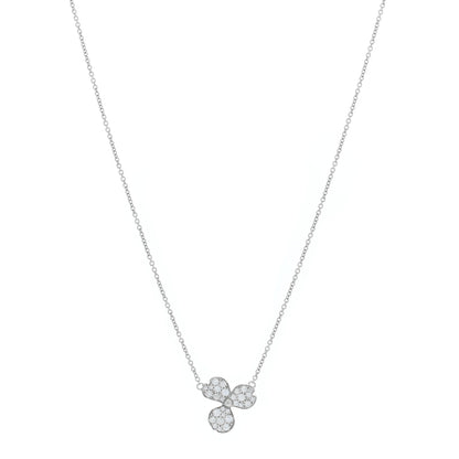 Tiffany Platinum Diamond Paper Flowers Pave Pendant Necklace 1 of 4