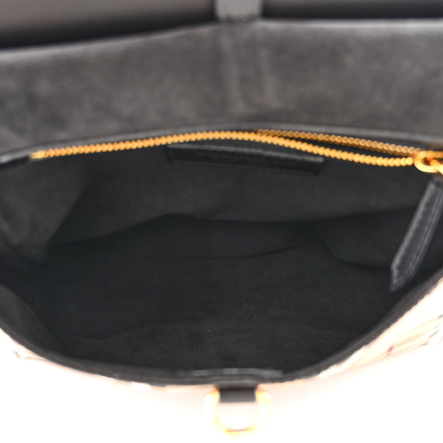 Calfskin Haymarket Check Small Bridle Satchel Black