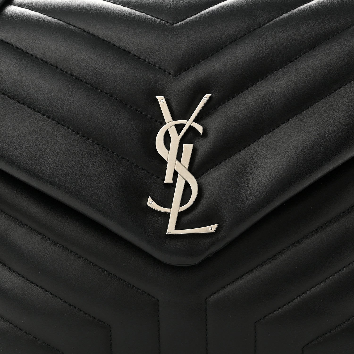 Saint Laurent Calfskin Y Quilted Monogram Medium Loulou Chain Satchel Black 9 of 11