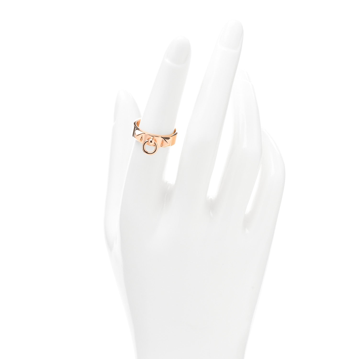 Hermes 18K Rose Gold PM Collier De Chien Ring 53 6.5 2 of 5