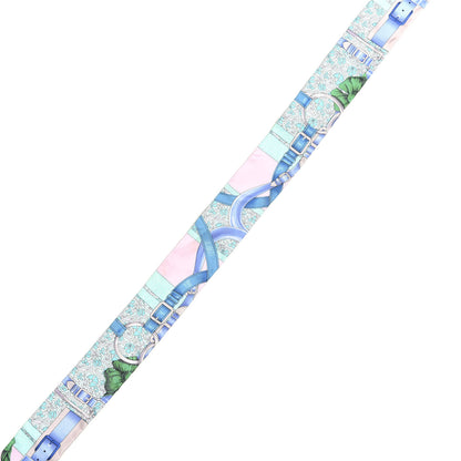 Hermes Silk Grand Manege Fleuri Twilly Rose Pale Turquoise Parme 5 of 5