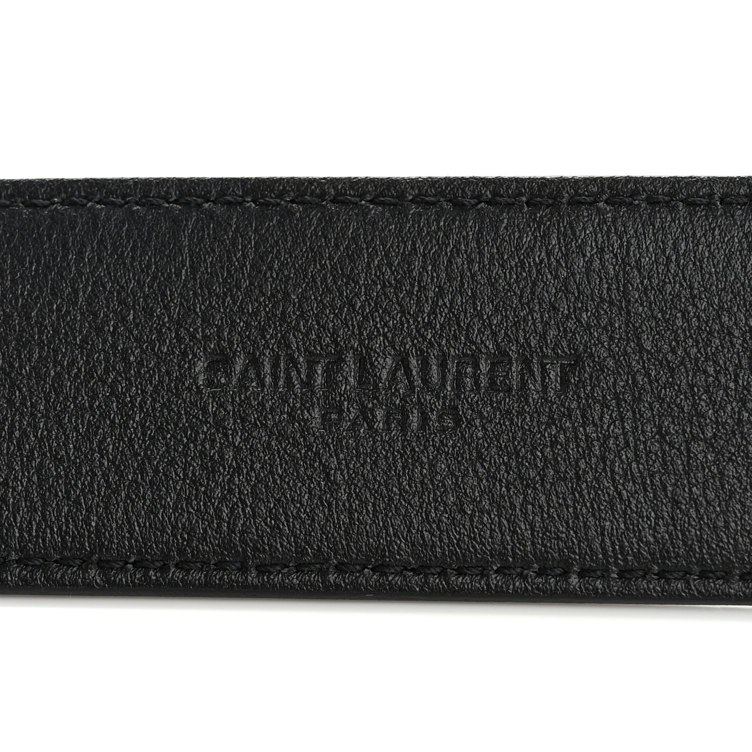 Saint Laurent Smooth Calfskin Monogram Square Buckle Belt 80 Black 5 of 8