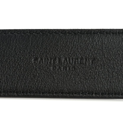 Saint Laurent Smooth Calfskin Monogram Square Buckle Belt 80 Black 5 of 8
