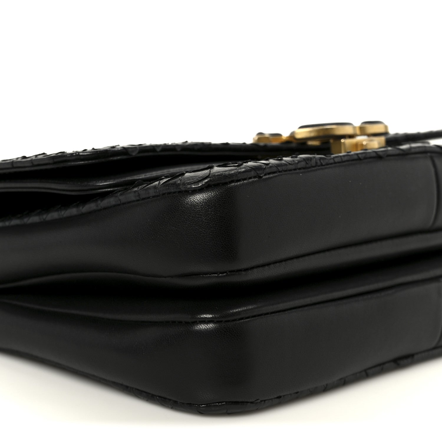 Chanel Snakeskin Large CC Chic Flap Black 10 of 11