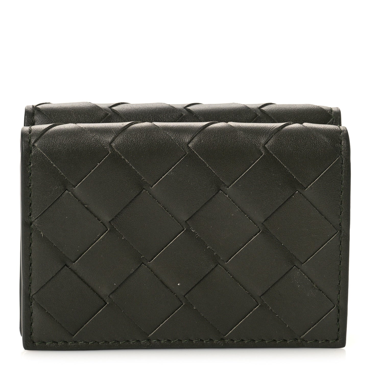 Nappa Maxi Intrecciato Tri-Fold Wallet Inkwell