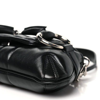Gucci Nappa Vertical Matelasse Small Maxi Horsebit Chain Shoulder Bag Black 10 of 11