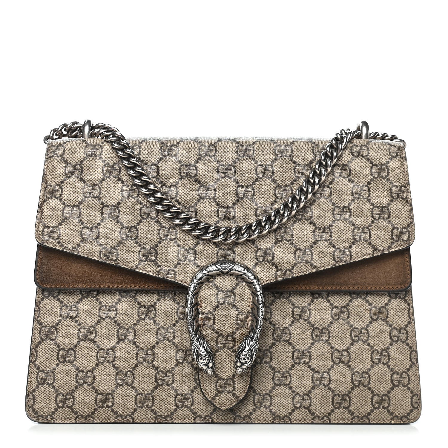 Gucci GG Supreme Monogram Medium Dionysus Shoulder Bag Taupe 1 of 12