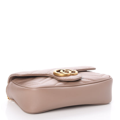 Gucci Calfskin Matelasse Super Mini GG Marmont Shoulder Bag Porcelain Rose 4 of 9