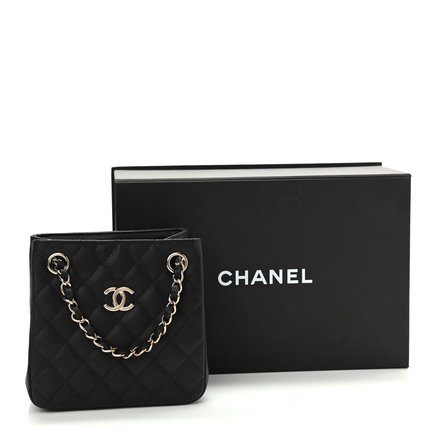 Chanel Caviar Quilted Mini Bucket Bag Black 11 of 11