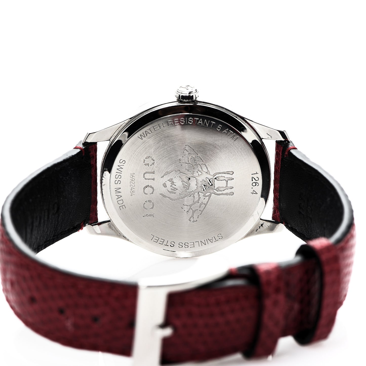 Stainless Steel Lizard Red Mother of Pearl 36mm G-Timeless Charm Quartz Watch