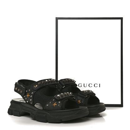 Gucci Nappa Mesh Studded Mens Aguru Sandals 11 Black 12 of 12