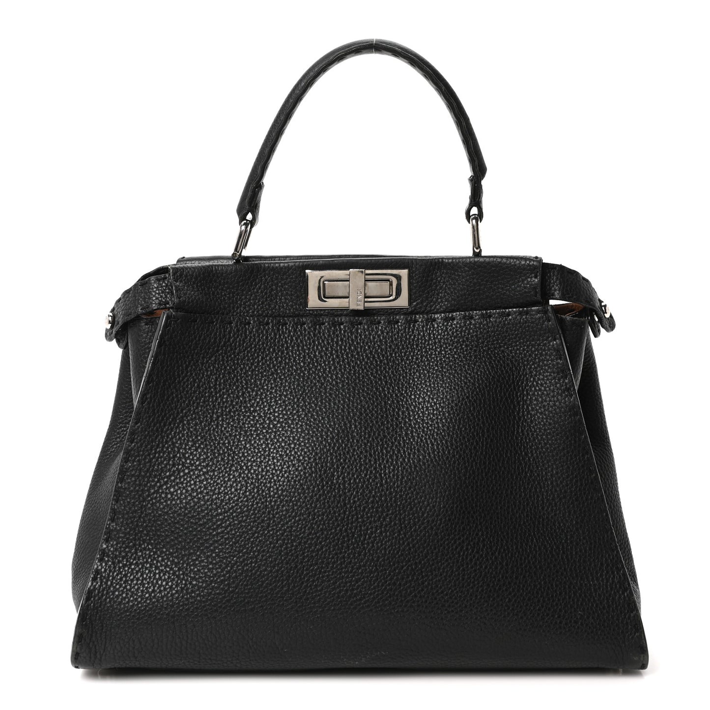 Cuoio Romano Selleria Bi-Color Medium Peekaboo Iconic Satchel Black Mou
