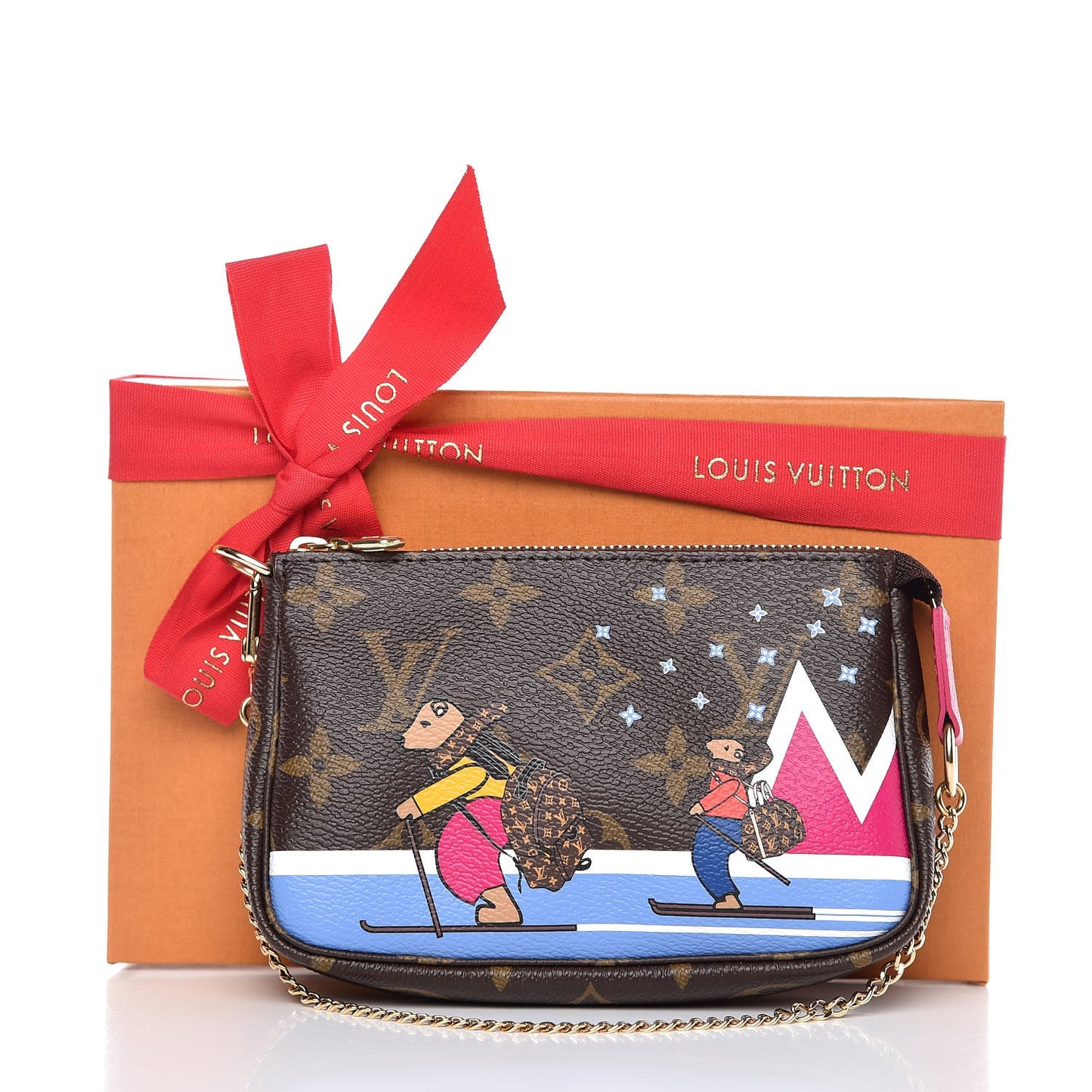 Monogram 2018 Christmas Animation Mini Bears Pochette Accessories