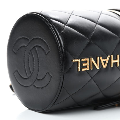 Chanel Lambskin Quilted Side Note Vanity Black 11 of 11