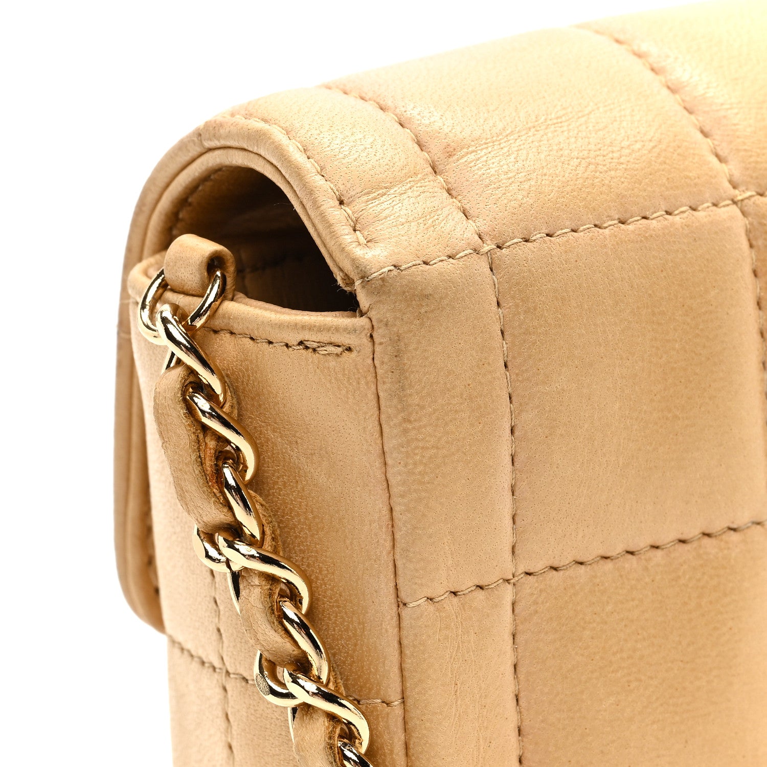 Chanel Lambskin East West Chocolate Bar Flap Beige 13 of 13