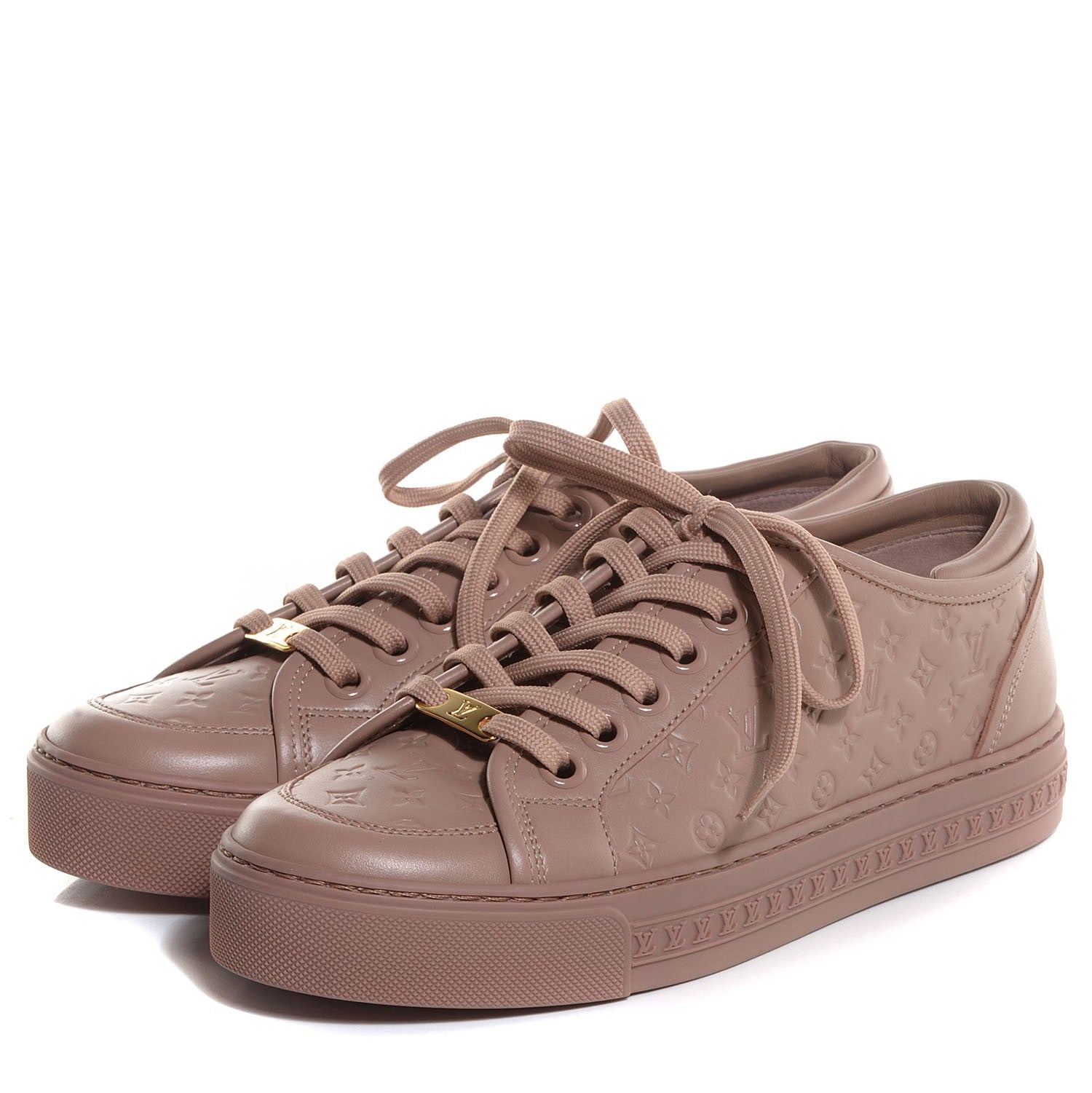 Louis Vuitton Calfskin Embossed Monogram Jazzy Sneakers 36.5 3 of 8