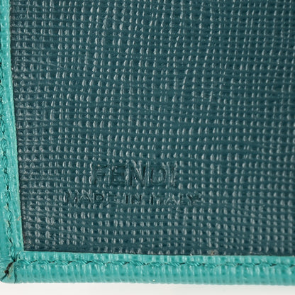 Fendi Vitello Elite Bi-Color Compact Wallet Lago Oceano 3 of 11