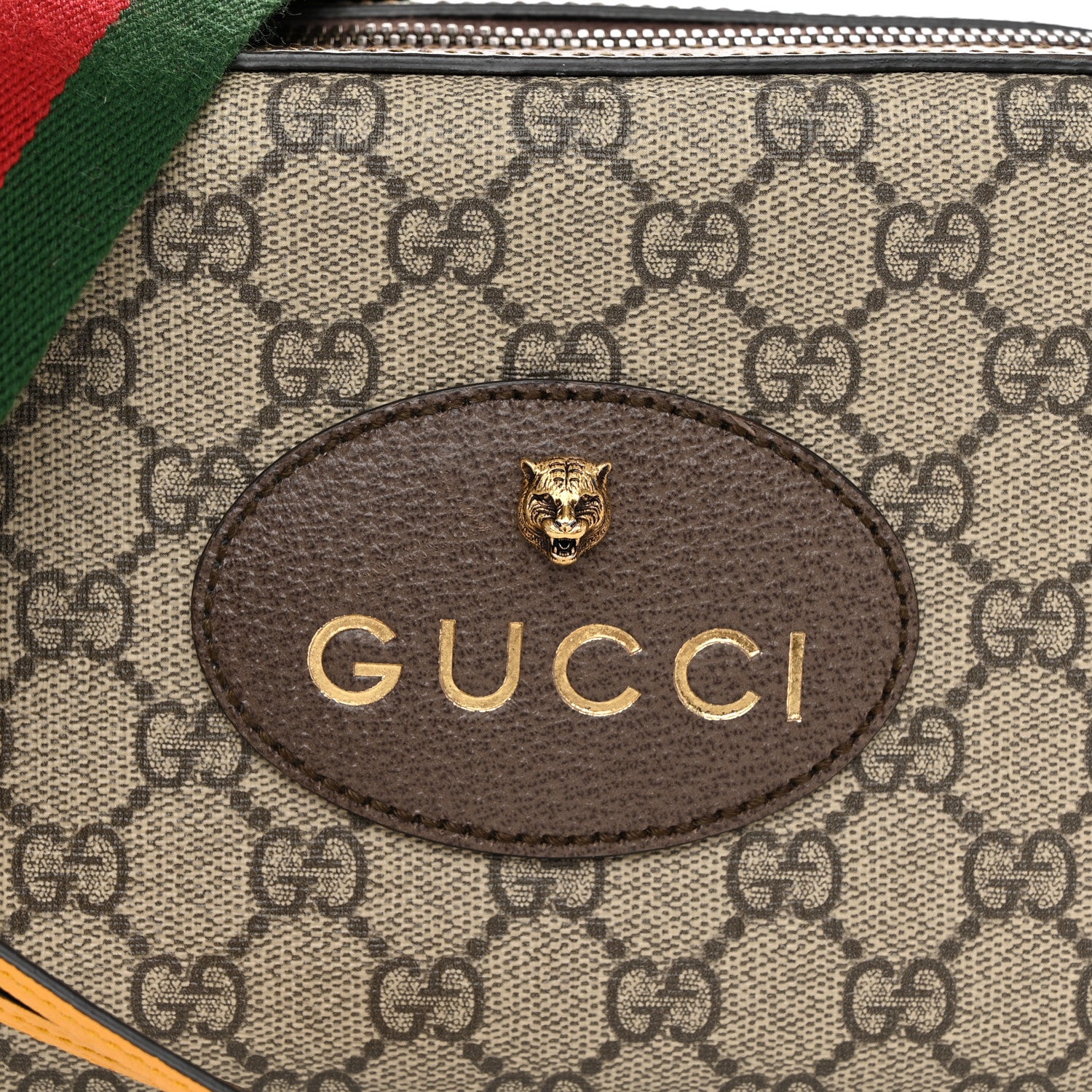 Gucci GG Supreme Monogram Web Neo Vintage Shoulder Bag Beige New Acero Crop 8 of 10