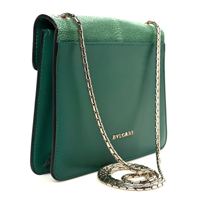 Bulgari Galuchat Calfskin Serpenti Forever Crossbody Bag Green 4 of 12