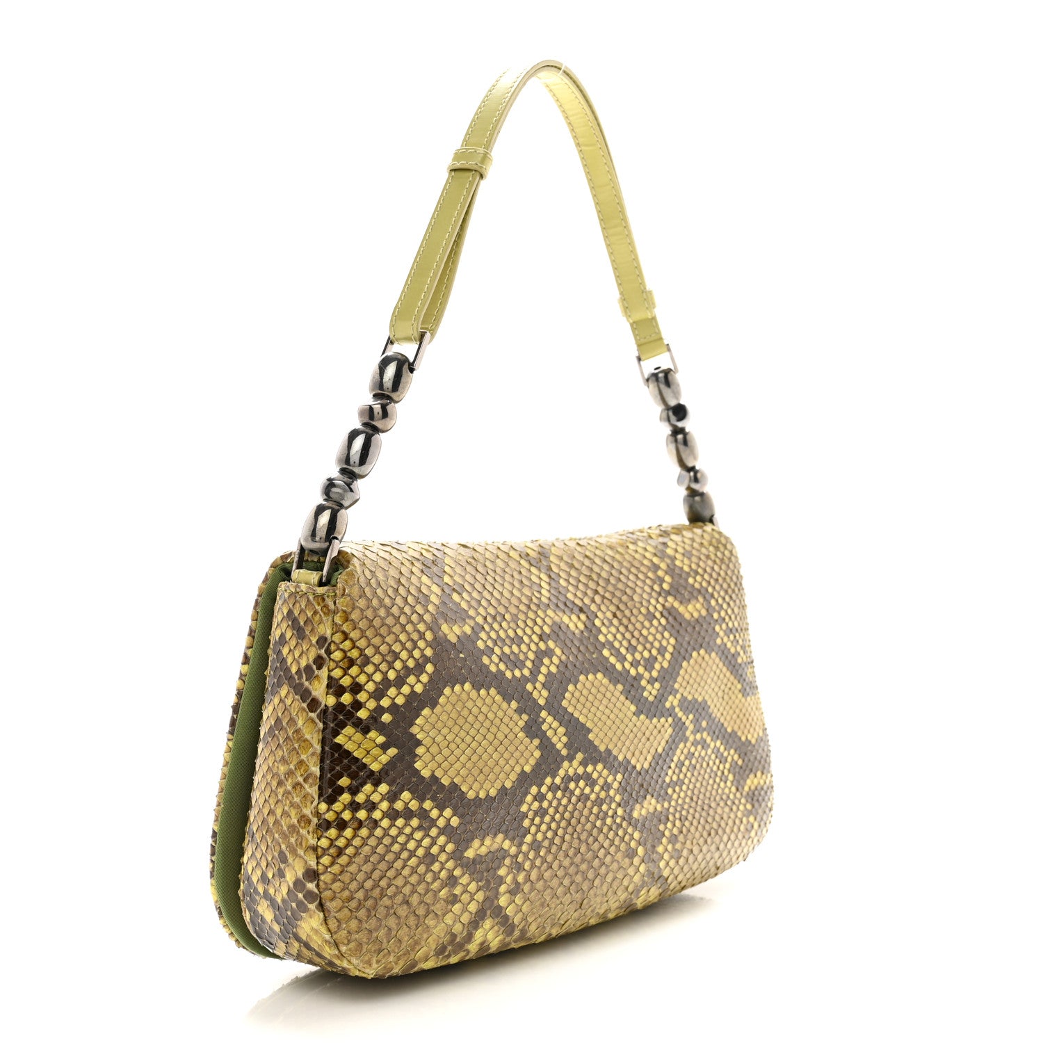 Christian Dior CHRISTIAN DIOR Snakeskin Malice Shoulder Bag Green 3 of 13