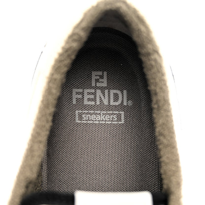 Fendi Suede Vitello Mens Fendi Match Low Top Sneakers 10 Milk Black 9 of 12