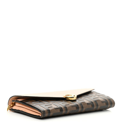 Fendi Vitello Cruise F is Fendi Bi-Color FF 1974 Embossed Continental Envelope Wallet On Chain Maya Black Light Rose 4 of 12