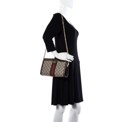 Gucci GG Supreme Monogram Web Small Ophidia Chain Shoulder Bag Brown 2 of 11