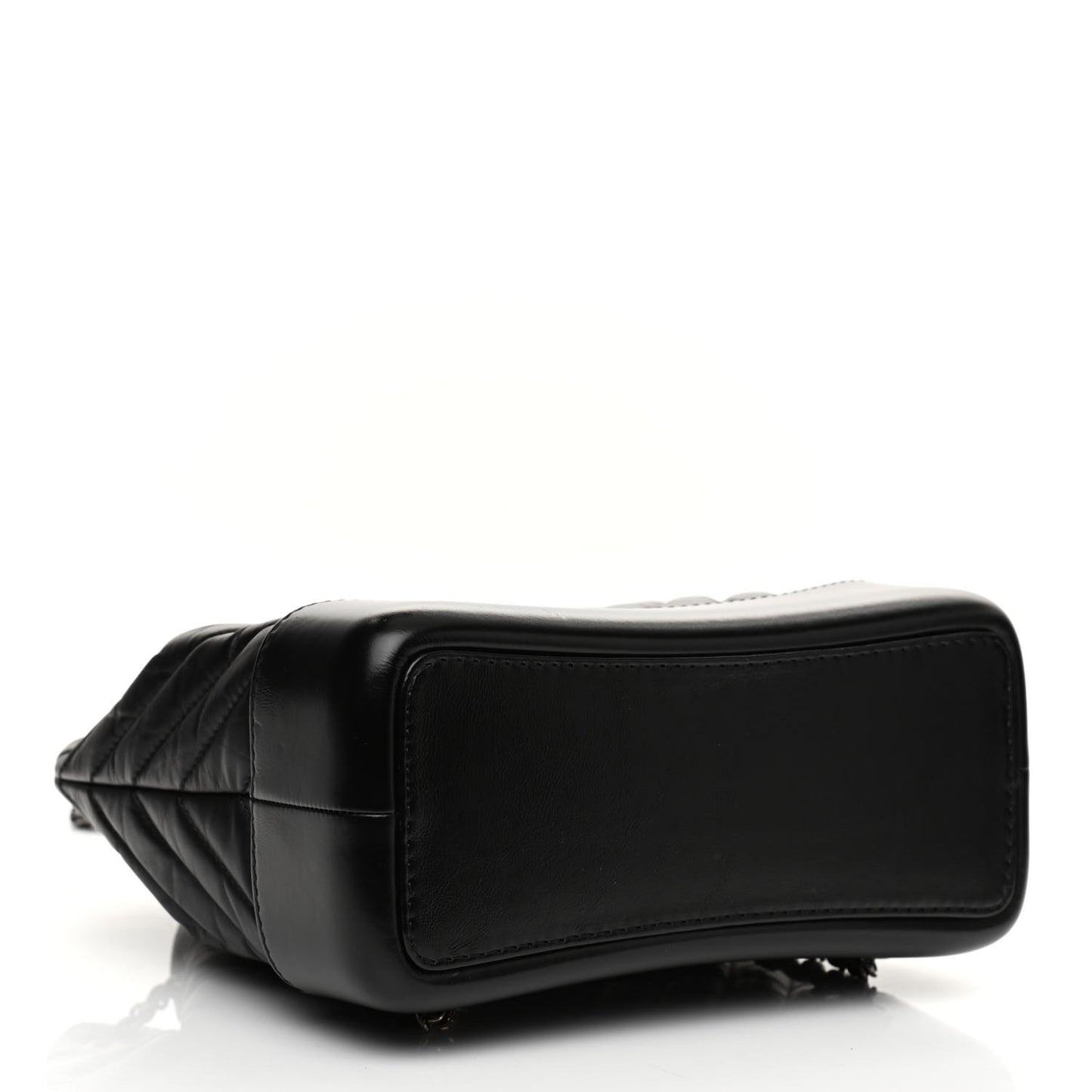 Aged Calfskin Chevron Quilted Small Gabrielle Backpack Black