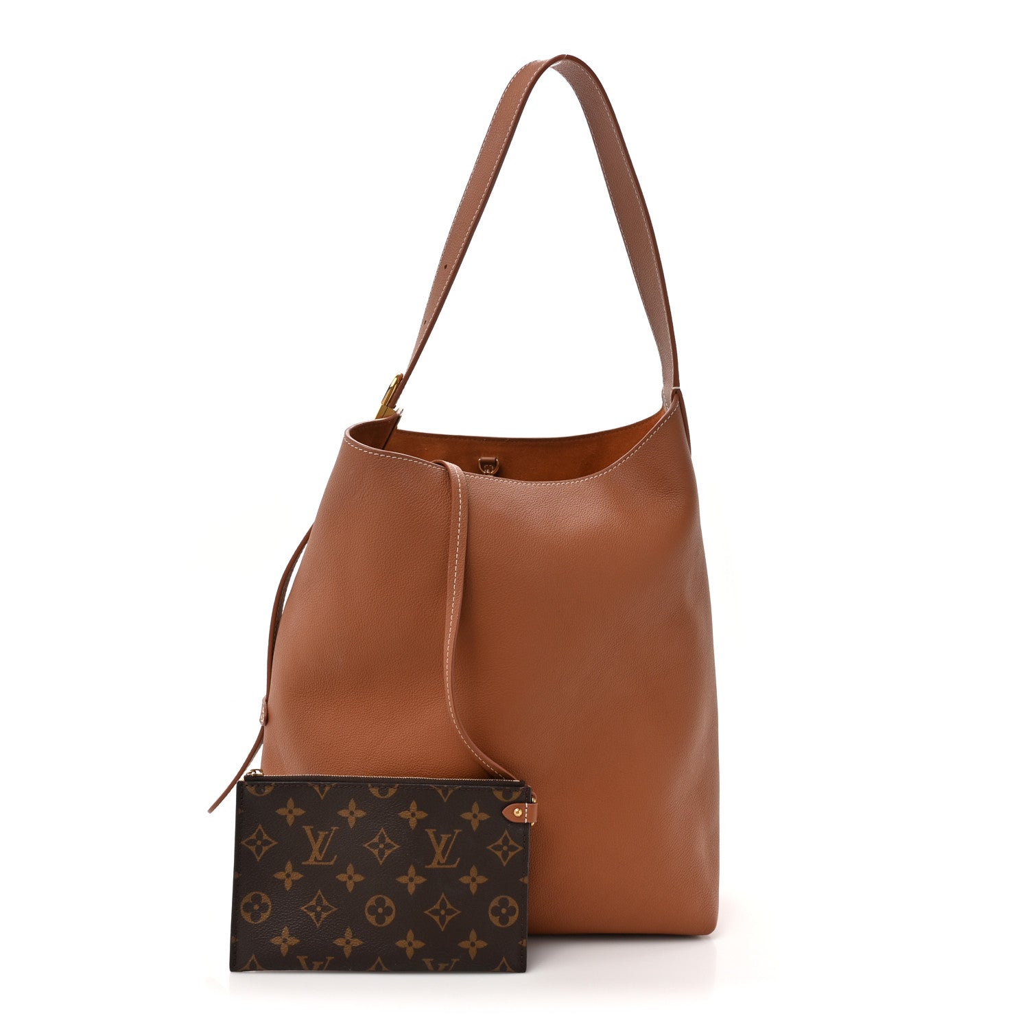 Louis Vuitton Grained Calfskin Low Key Hobo MM Cognac 2 of 14