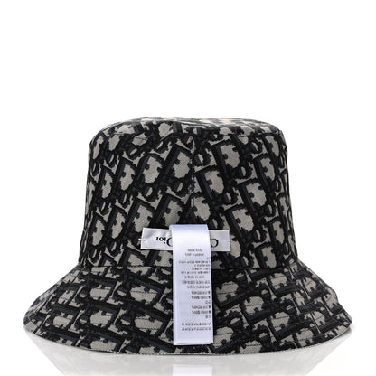 Christian Dior Metallic Oblique Reversible Teddy-D Bob Bucket Hat 58 Blue Silver 10 of 13