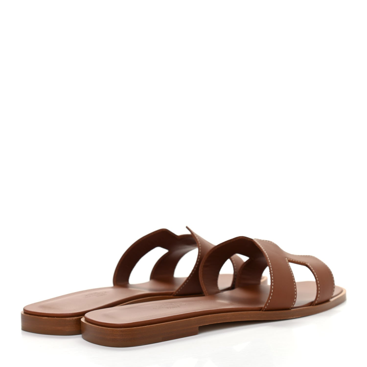 Hermes Box Calfskin Oran Sandals 38 Gold 4 of 10