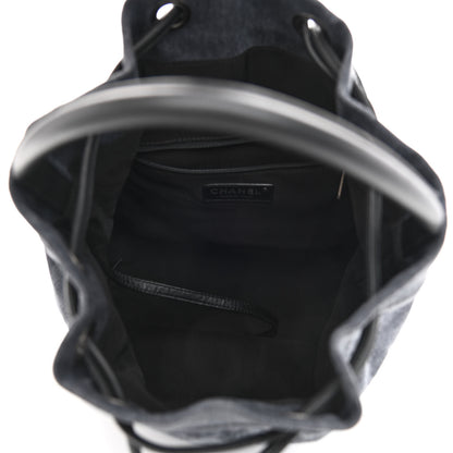 Chanel Denim Drawstring Backpack Blue 5 of 10