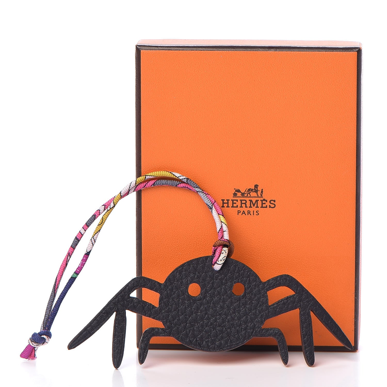 Hermes Grain d'H Togo Petit H Spider Bag Charm Eucalyptus Black 4 of 4