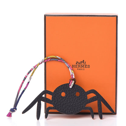 Hermes Grain d'H Togo Petit H Spider Bag Charm Eucalyptus Black 4 of 4