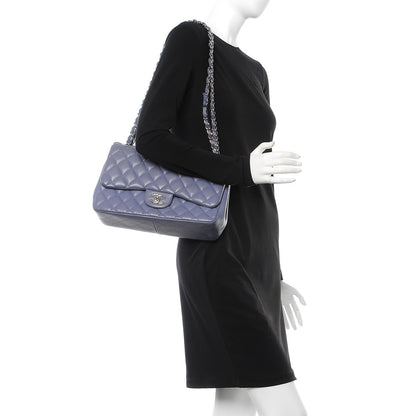 Chanel Lambskin Quilted Jumbo Double Flap Light Purple 3 of 16