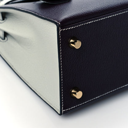 Hermes Chevre Mysore Horseshoe Kelly Sellier 25 Raisin Gris Mouette 9 of 10