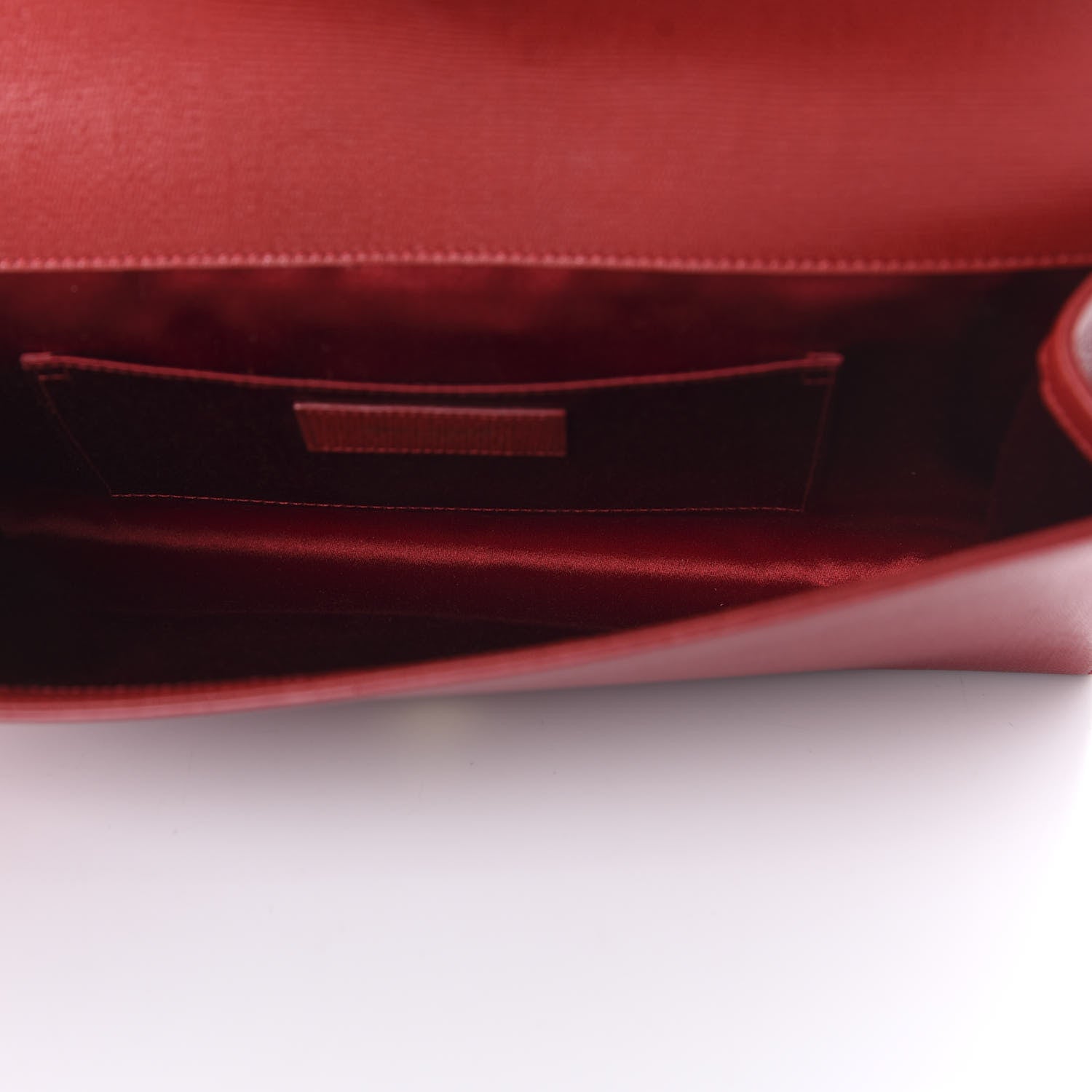Saint Laurent Textured Calfskin Classic Y Ligne Clutch Red 5 of 9