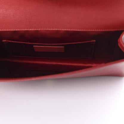 Saint Laurent Textured Calfskin Classic Y Ligne Clutch Red 5 of 9