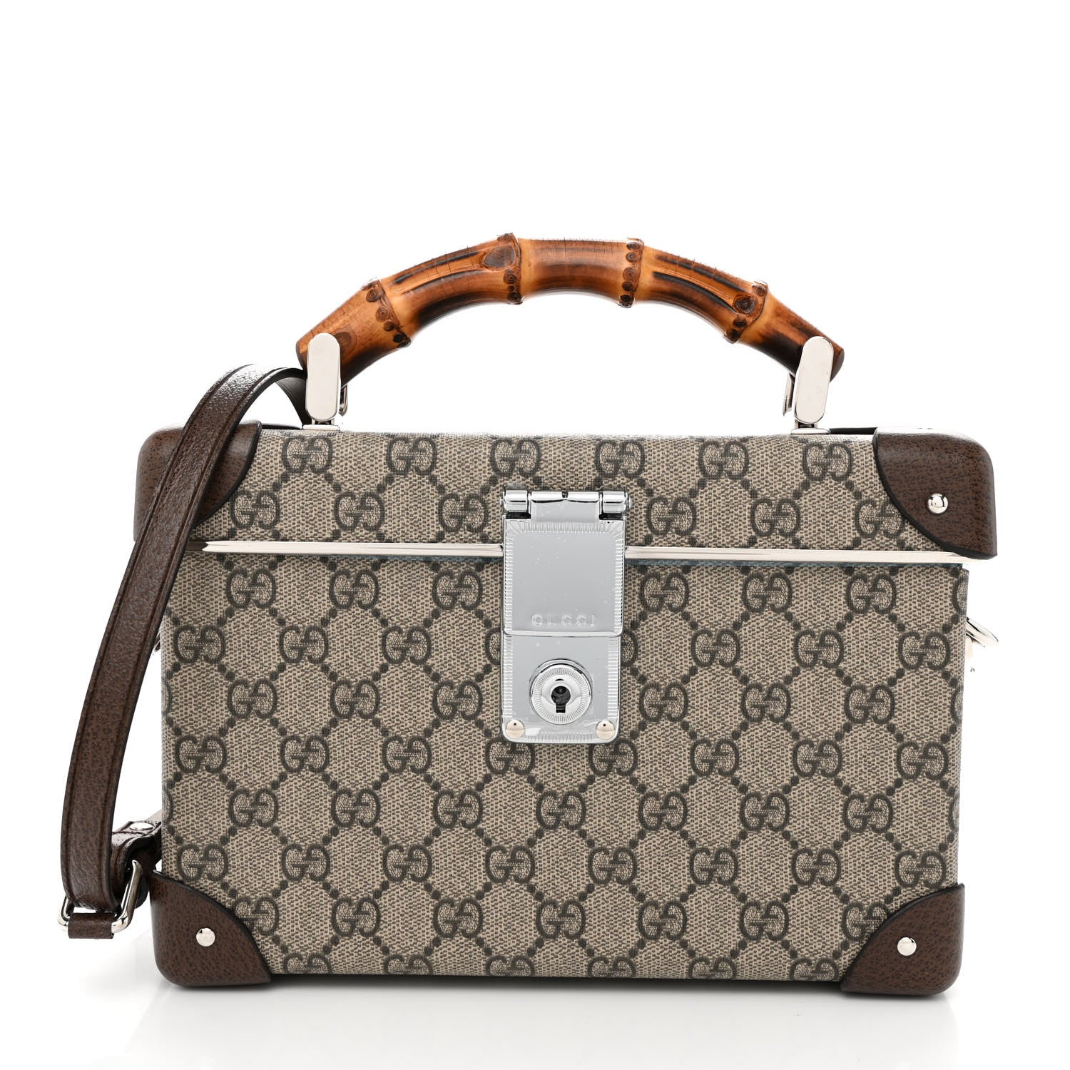 Gucci GG Supreme Monogram Globe-Trotter Beauty Case Brown 3 of 14