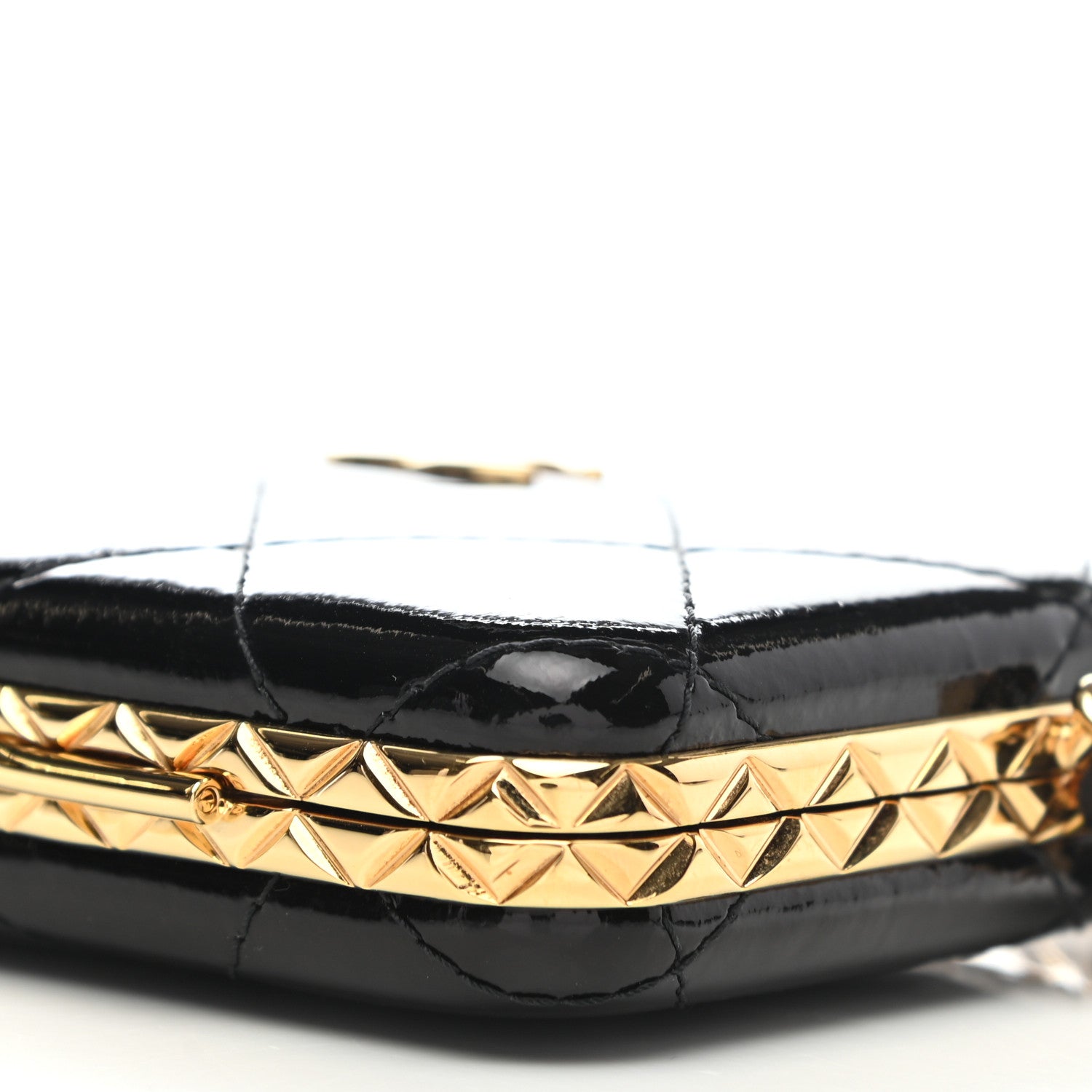 Chanel Glazed Goatskin Quilted Small Box With Chain Black 10 of 10