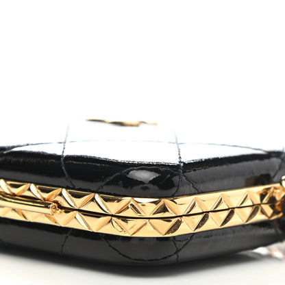 Chanel Glazed Goatskin Quilted Small Box With Chain Black 10 of 10