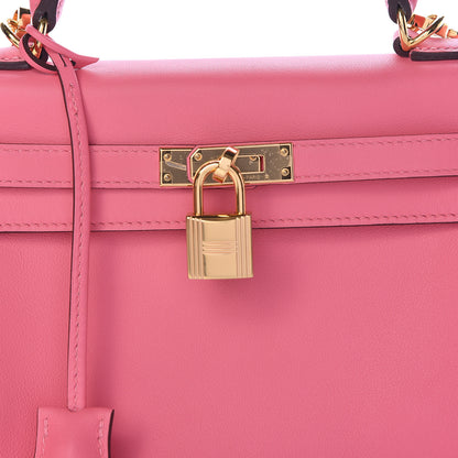 Hermes Swift Kelly Retourne 25 Rose Azalee 24 of 42