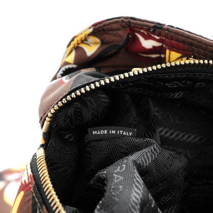 Prada Nylon Floral Print Tote Caffe 7 of 8