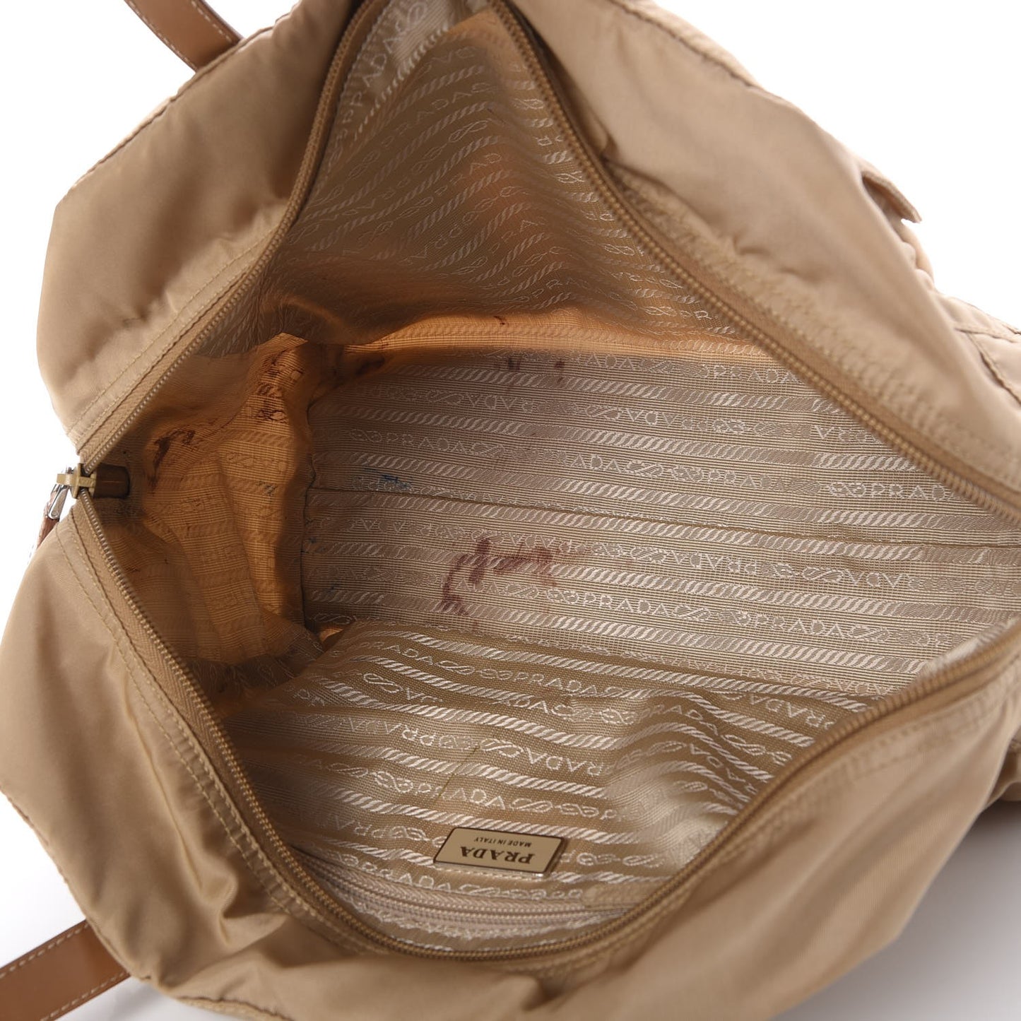 Tessuto Nylon Vela Shopping Tote Beige