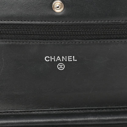 Chanel Patent Quilted Wallet On Chain WOC Black 6 of 11
